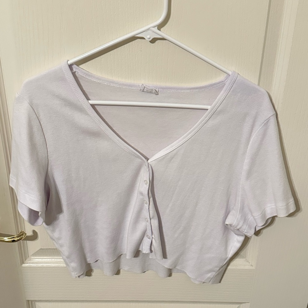 WHITE BUTTON TOP (WOMENS) (MEDIUM) COTTON ON